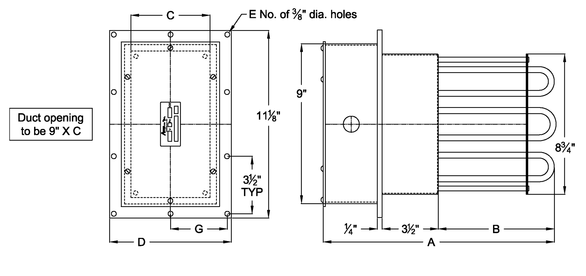 Series DH Tubular Air Duct Heaters - Accutherm